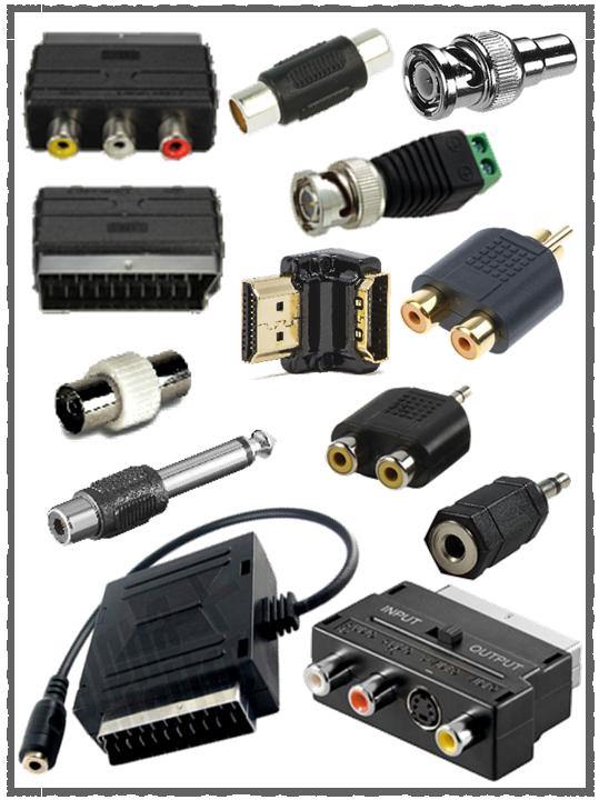 adattatori audio videa a/v hdmi scart RCA BNC jack plug