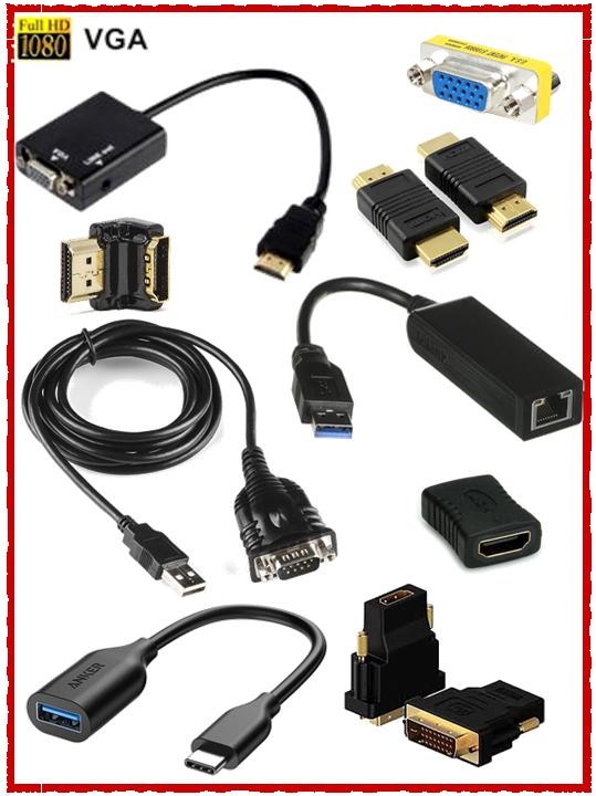 Adattatori HDMI, USB, VGA, RJ45, UTP per computer e Notebook 