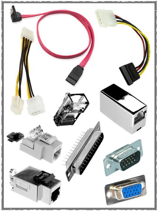 Connettori computer, VGA, RJ45, SATA